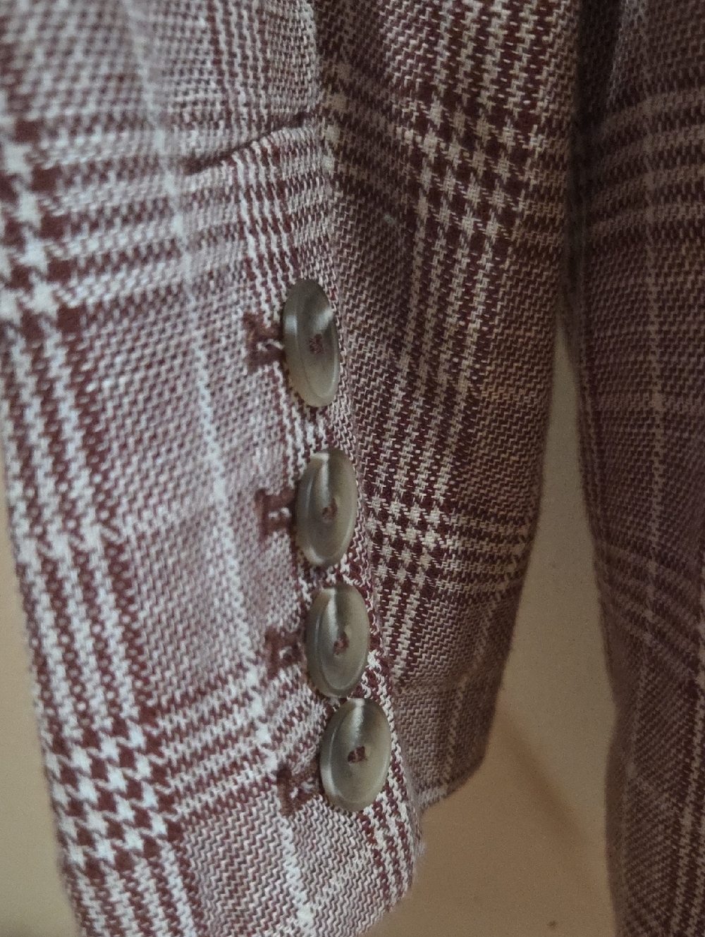 Maeve by Anthropologie Brown lightweight double breasted Plaid Blazer size 4 - Picture 12 of 12